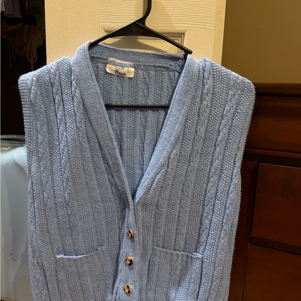 Blue V-Neck Sweater Vest